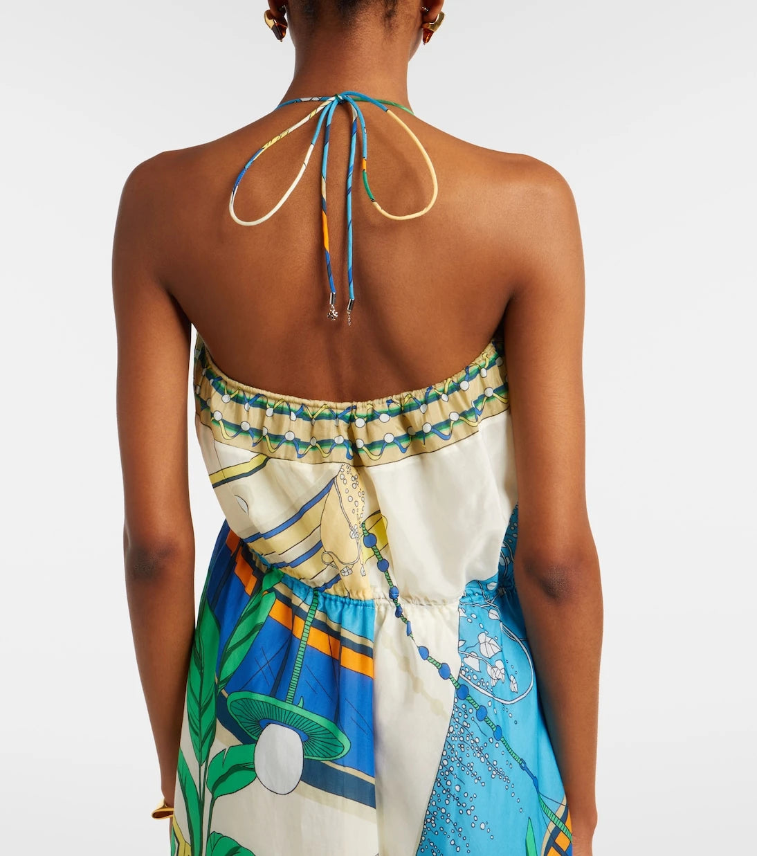 Tory Burch - Printed cotton and silk midi dress