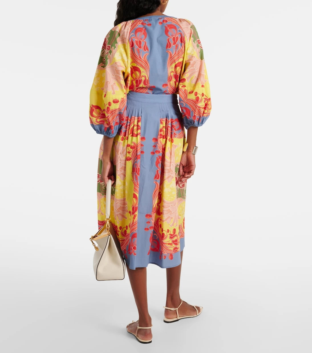 Etro - Printed cotton poplin midi skirt