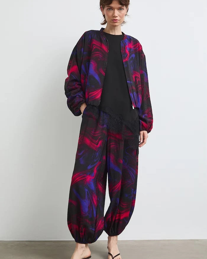 Medicine viskonlu slouchy kadın pantolon