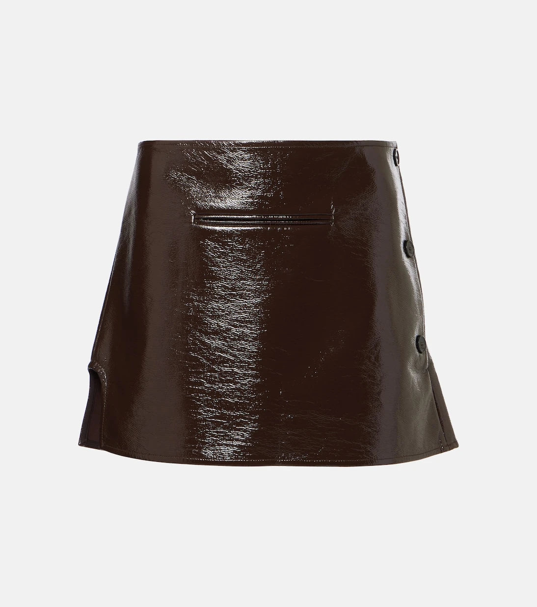 Courrèges - Coated cotton-blend miniskirt