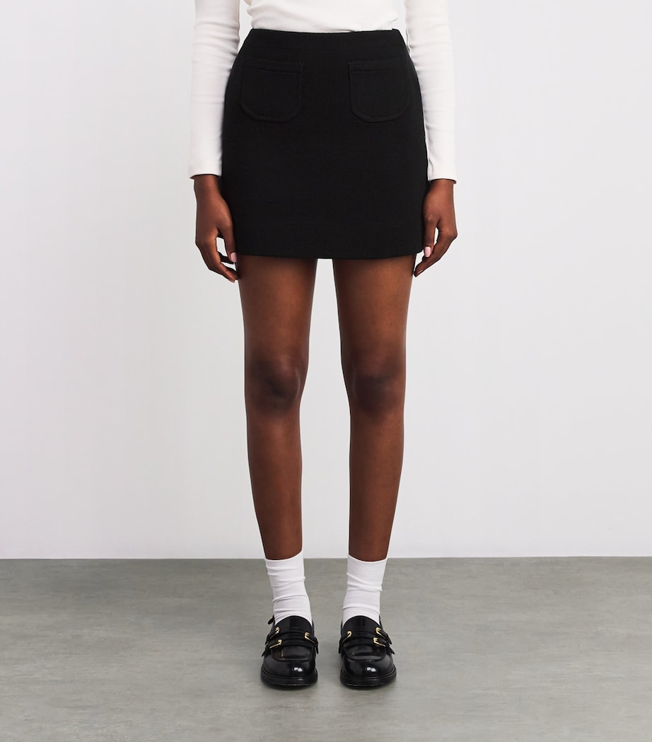 Claudie Pierlot Black Knitted Mini Skirt