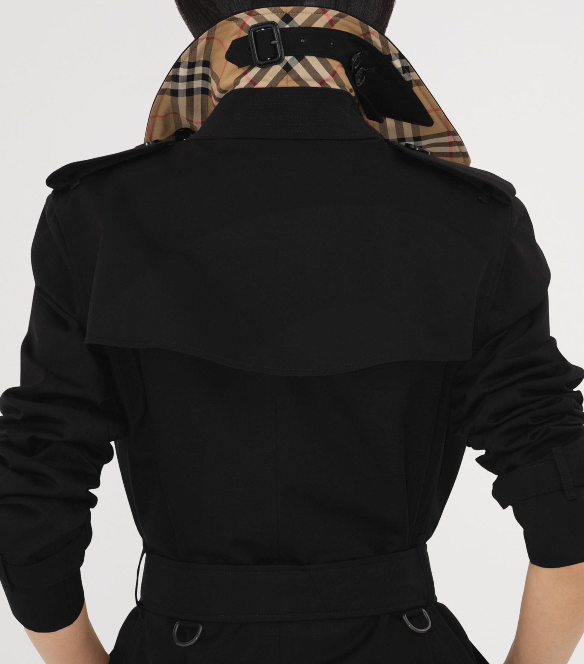 Burberry Black Gabardine Long Kensington Heritage Trench Coat