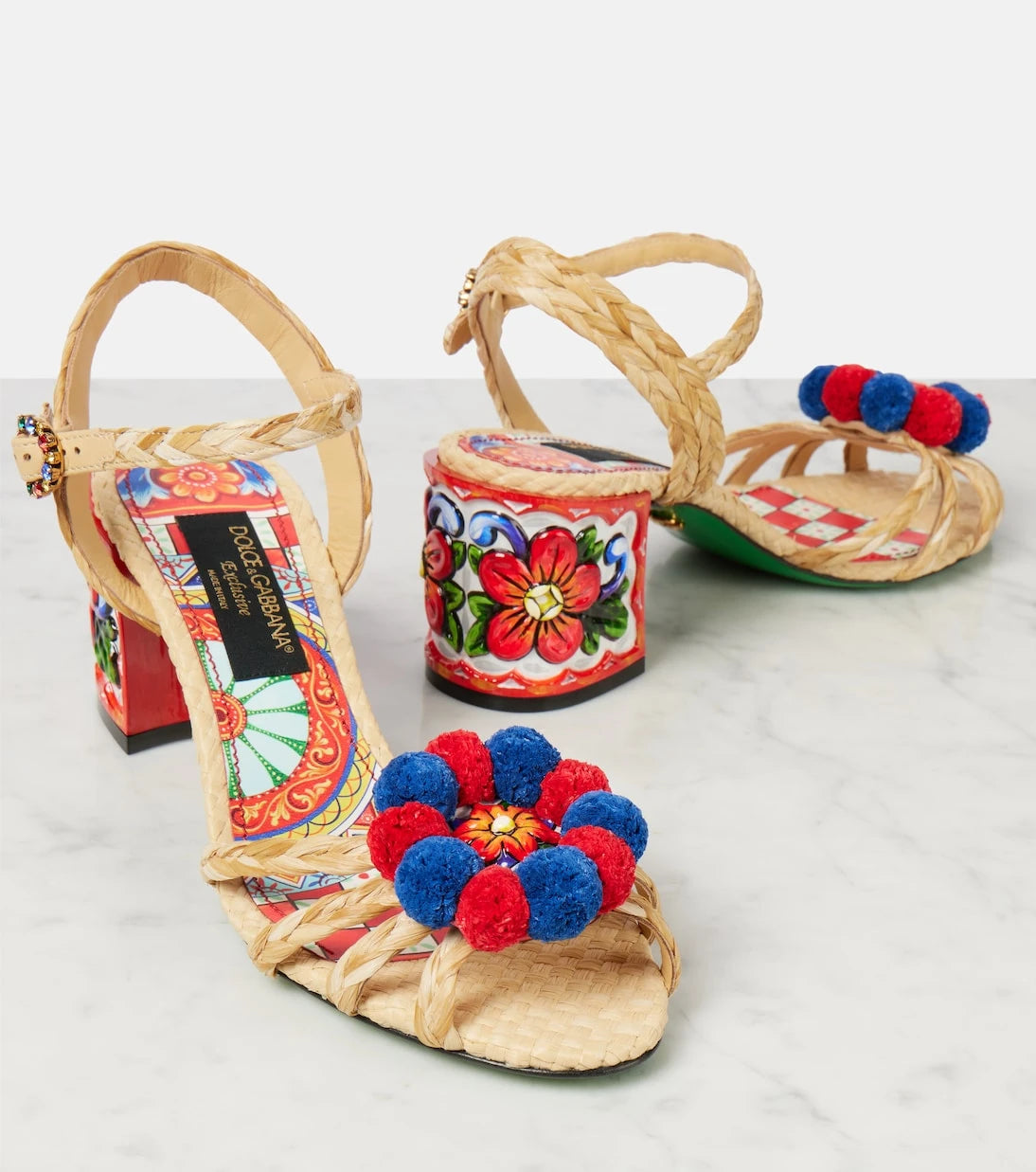 Dolce&Gabbana - Taormina 60 embellished raffia sandals