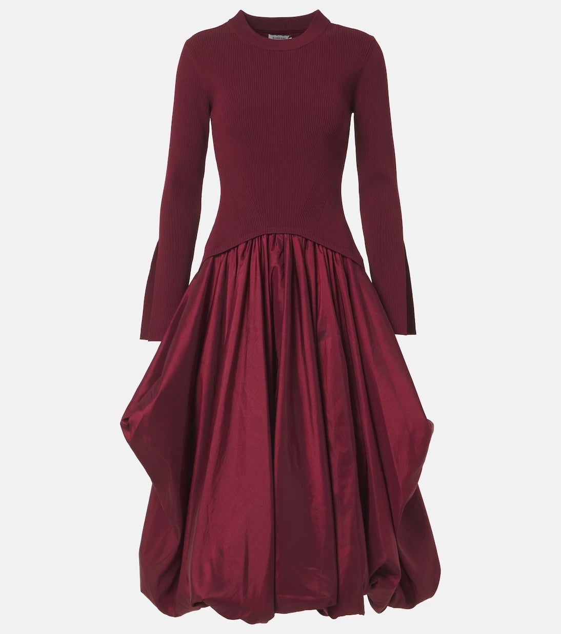 Simkhai - Kenlie satin and jersey midi dress