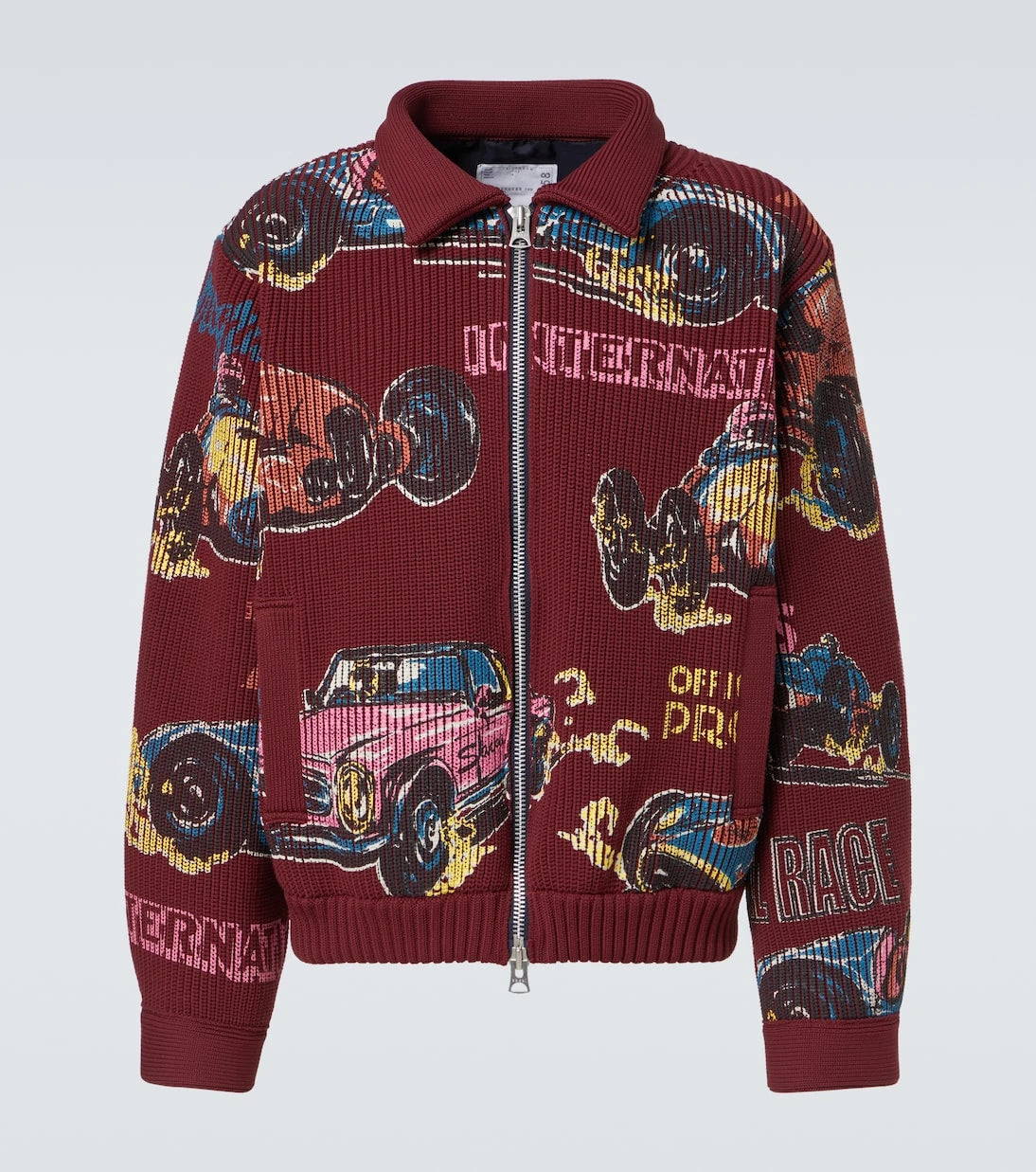 Sacai - Car Race zip-up sweater
