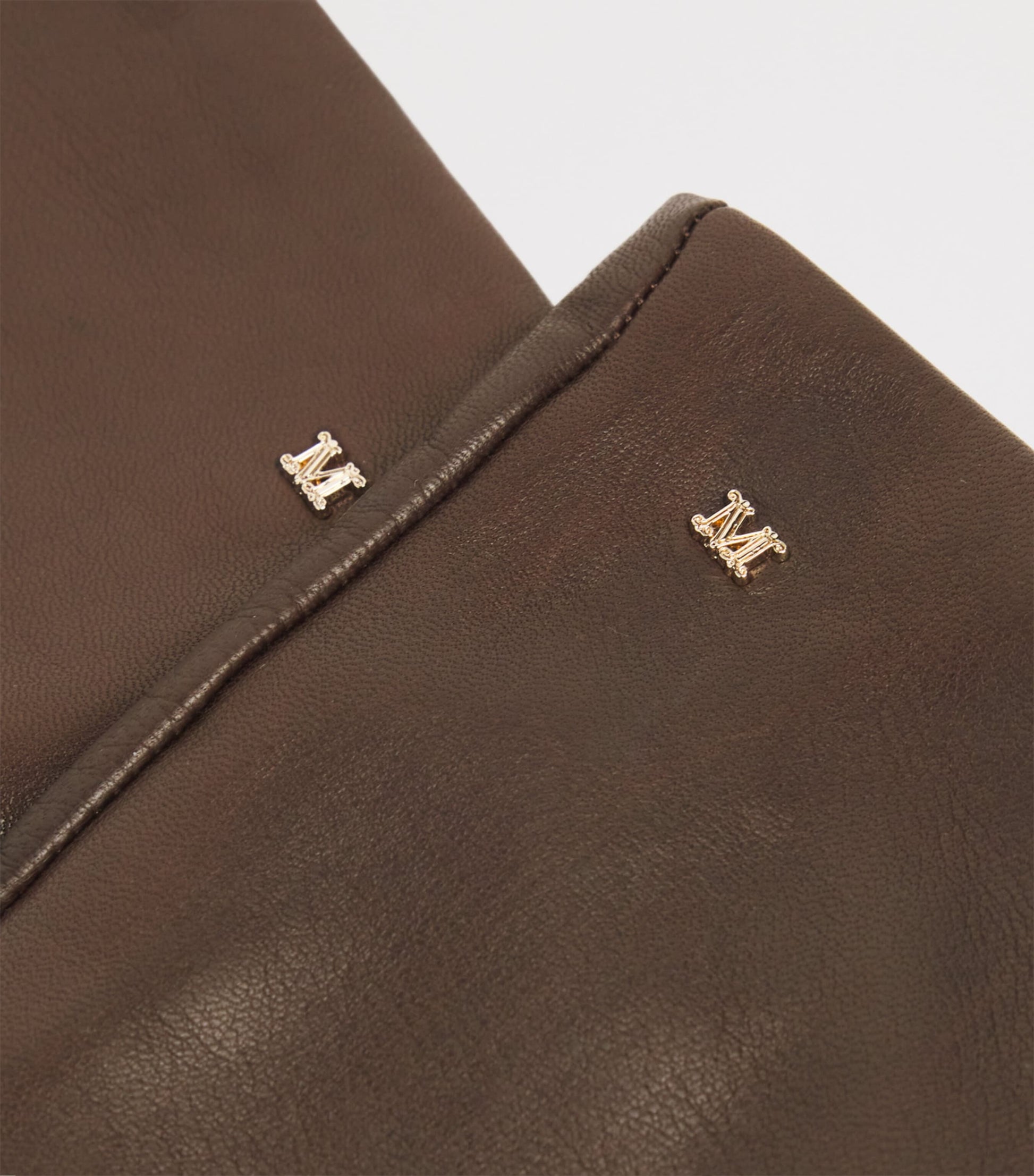 Max Mara Beige Leather Long Gloves