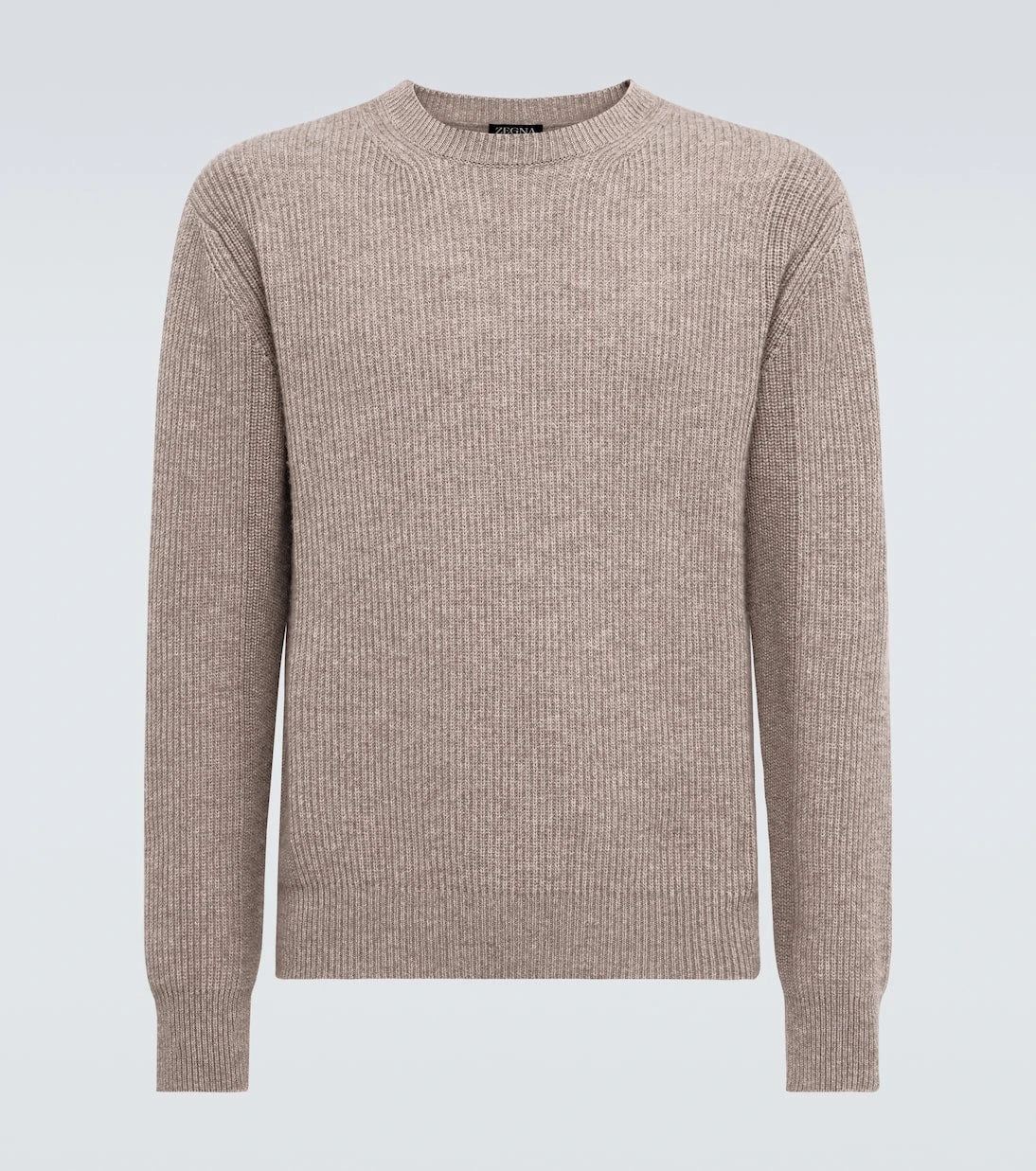 Zegna - كنزة صوف الكشمير المحبوكة والمضلعة