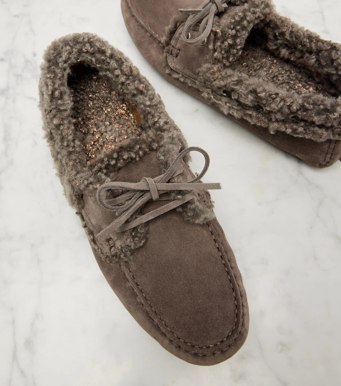 Brunello Cucinelli - Monili shearling-trimmed suede moccasins