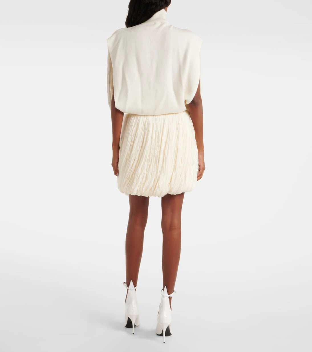 Alaïa - Fringed wool miniskirt