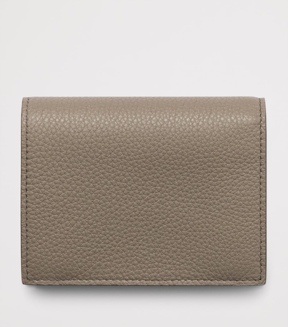 Grey Small Leather Bifold Wallet