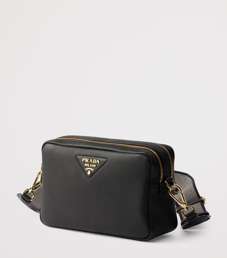 Black Small Leather Cross-Body Bag