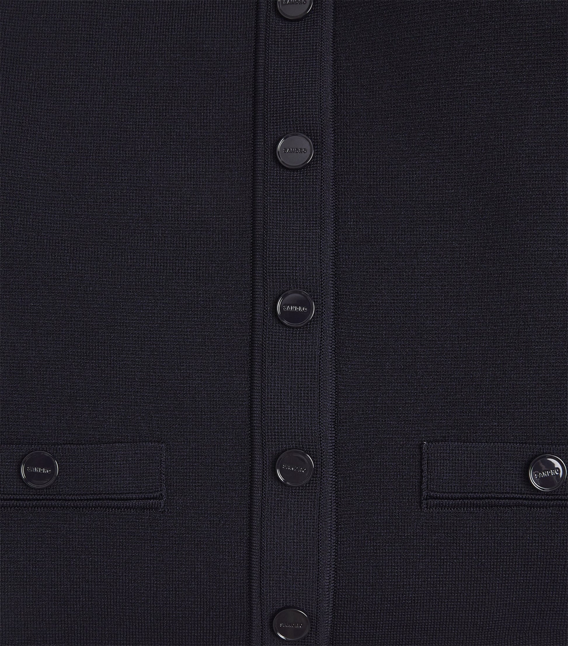 Blue Sleeveless Cropped Cardigan