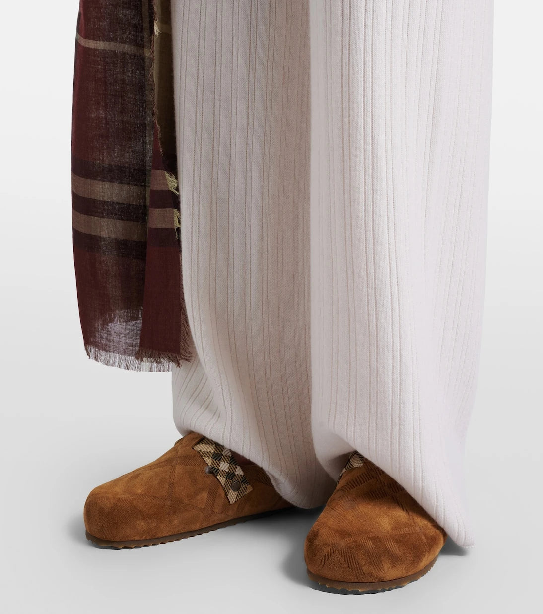 Burberry - Urchin shearling-lined suede clogs