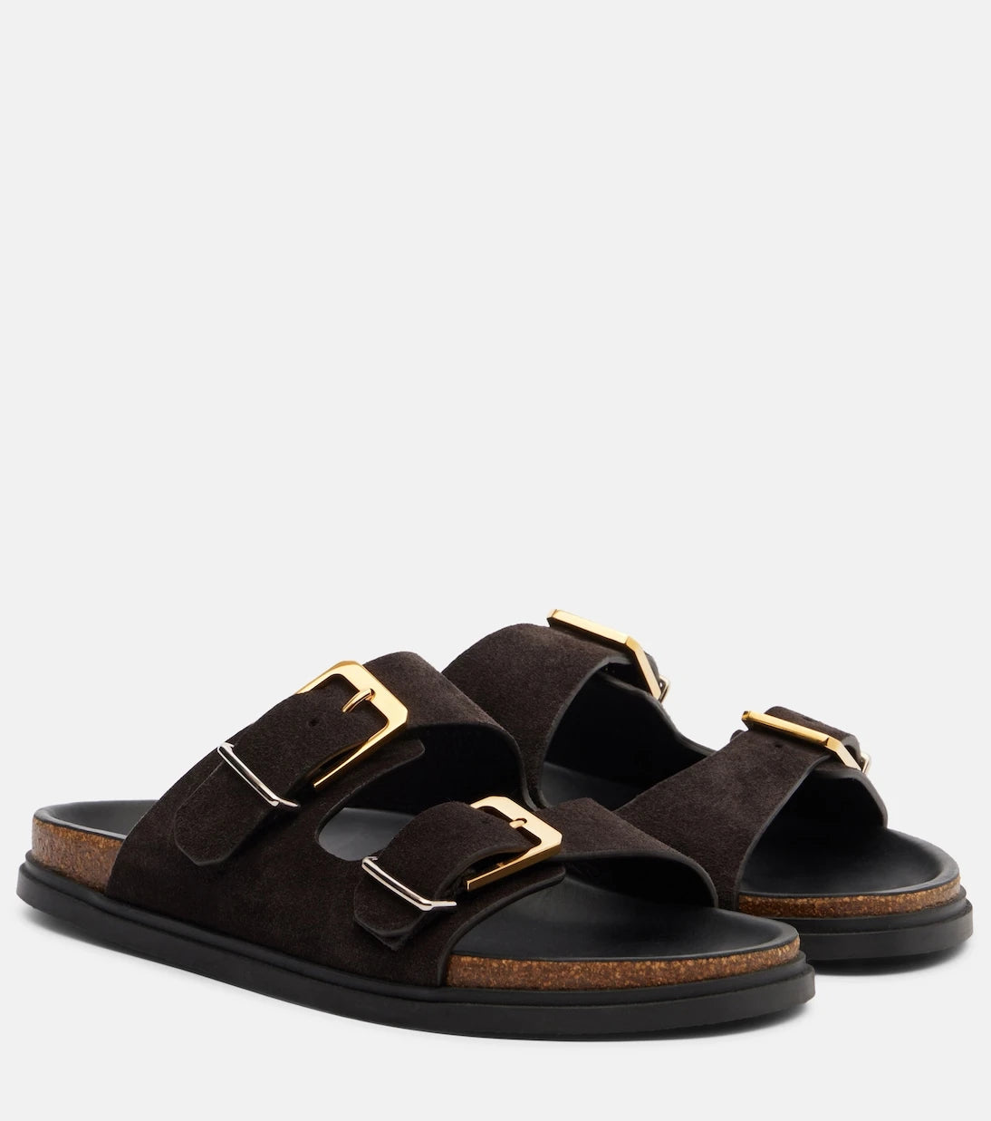 The Row - Buckle suede slides
