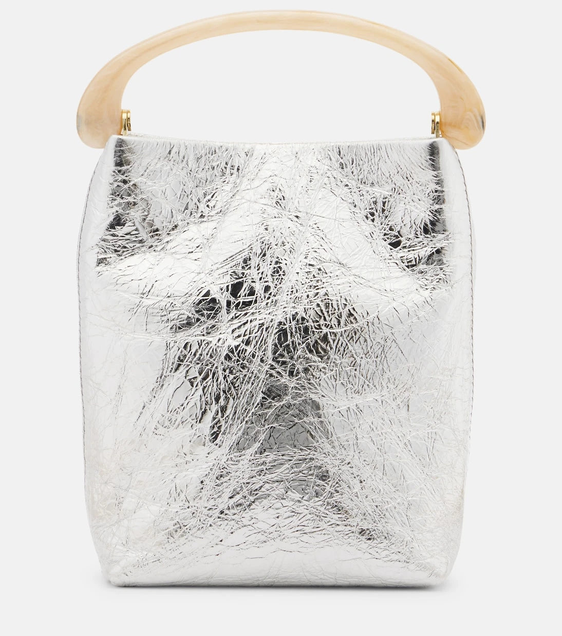 Dries Van Noten - Crisp Mini metallic leather top-handle bag