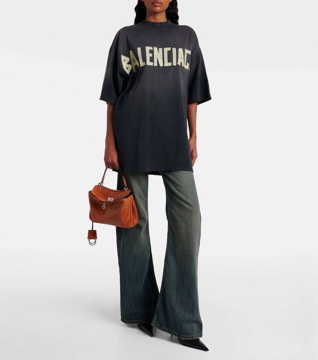 Balenciaga - حقيبة روديو توت صغيرة من الجلد