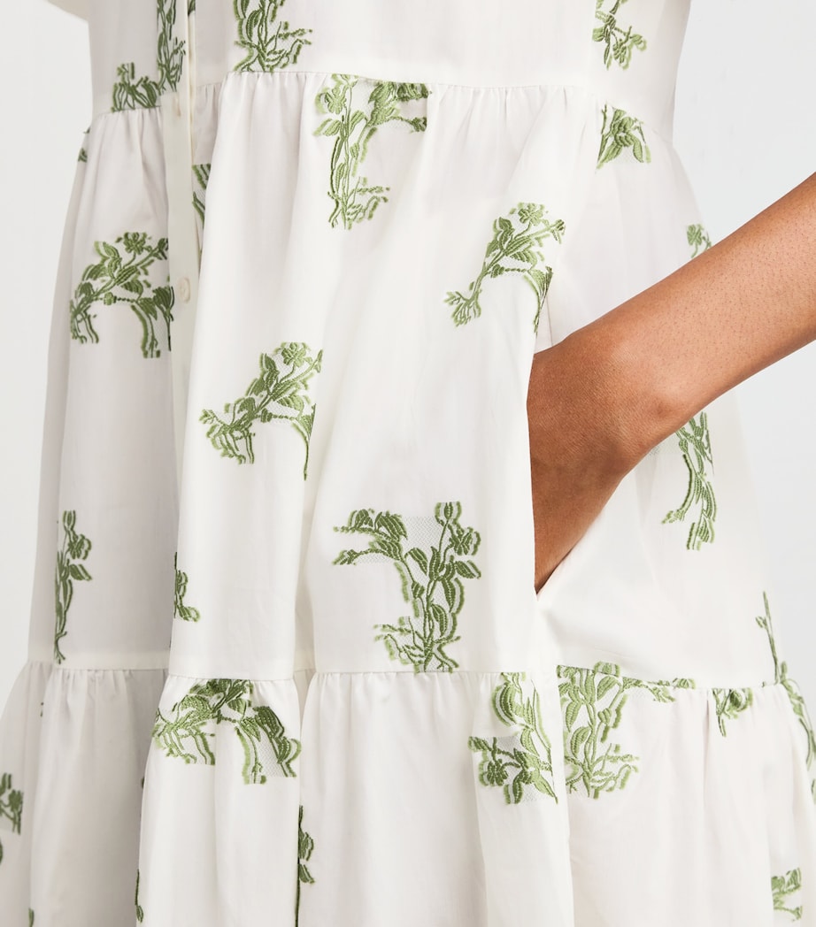 Erdem Multi Embroidered Maxi Shirt Dress