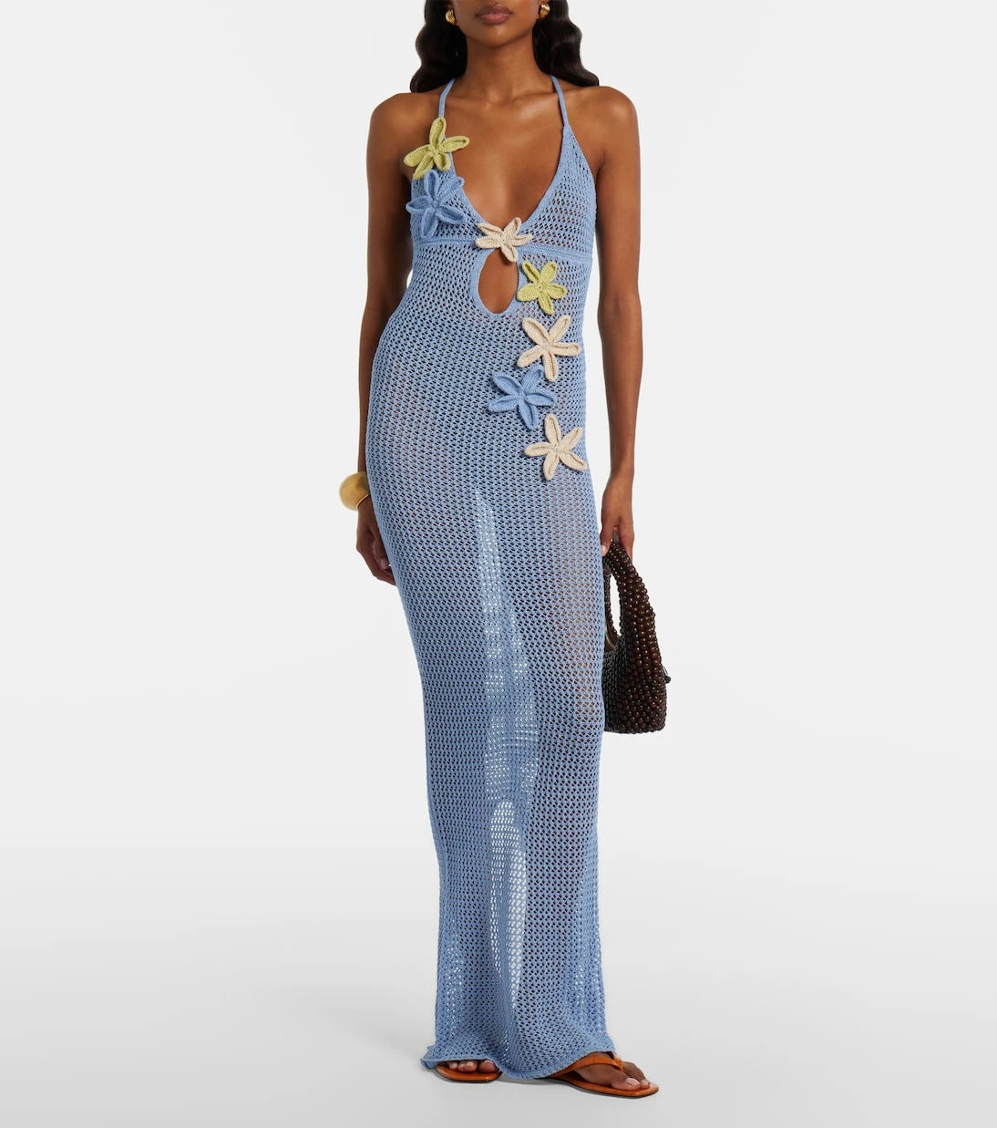 Bananhot - Hilsa open-knit lamé maxi dress