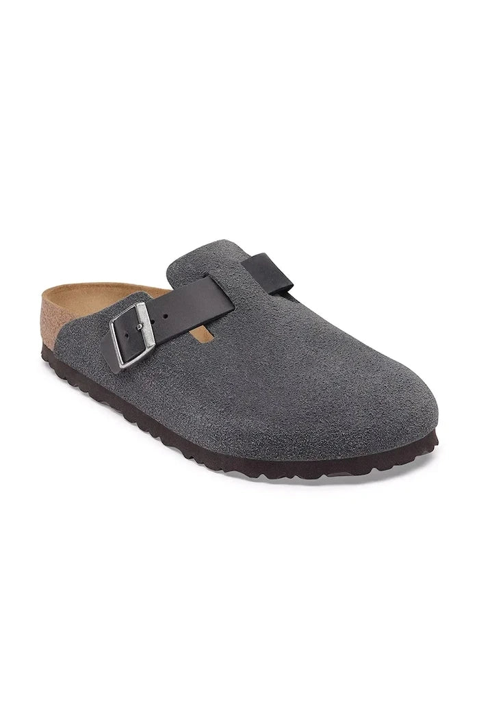 Birkenstock erkek süet terlik sabo Boston Mixed Leather