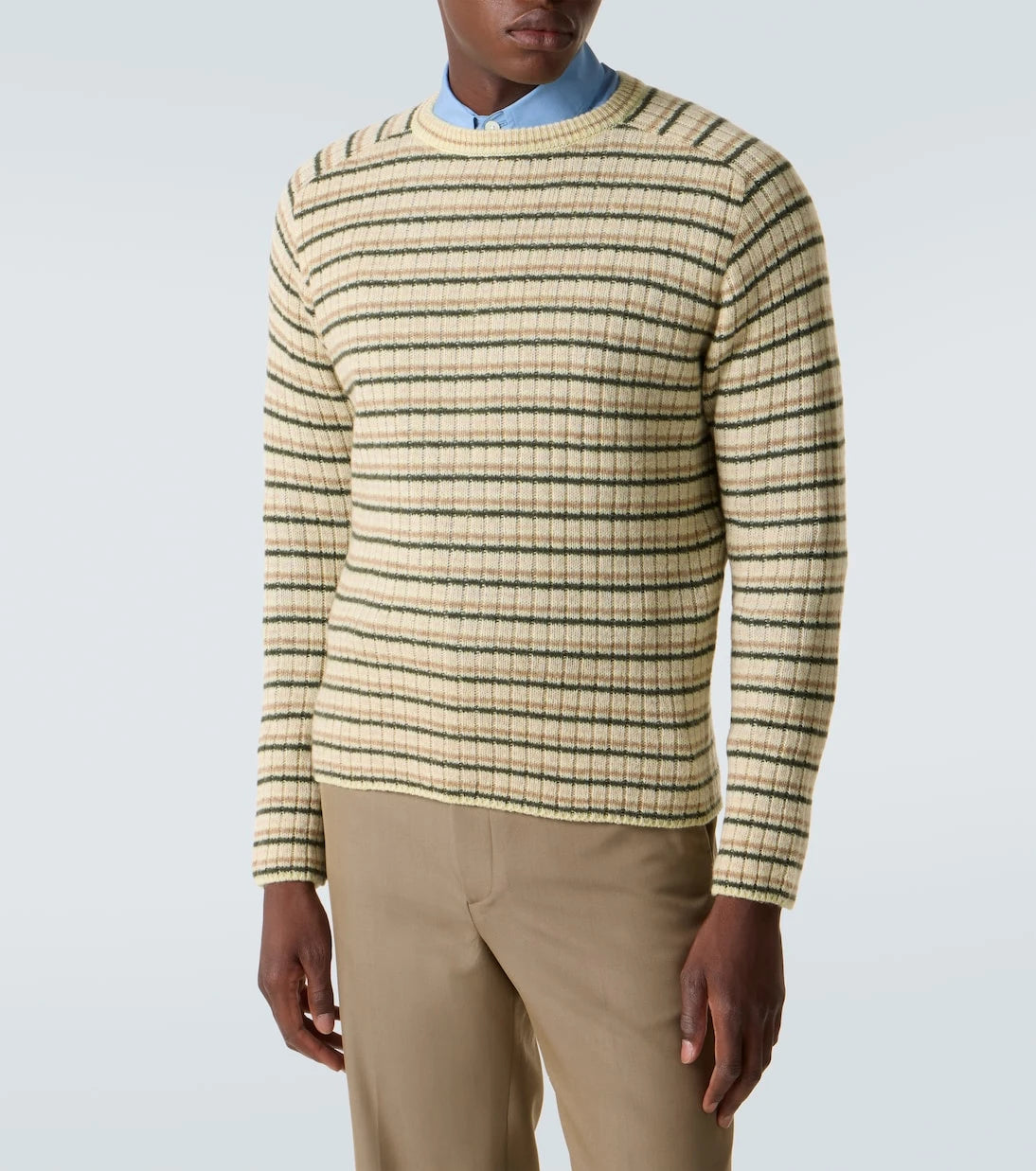 Auralee - Striped wool and cashmere sweater