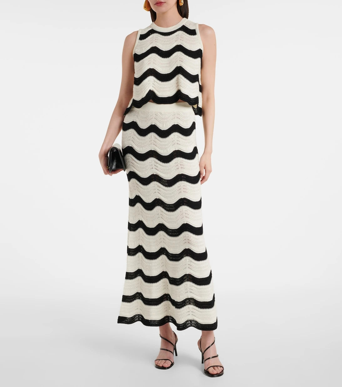La DoubleJ - Chevron cotton crochet crop top
