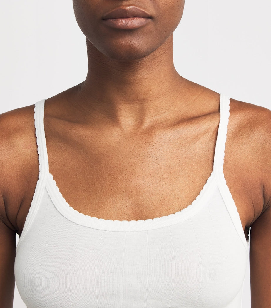 Stretch-Cotton Pointelle Camisole Top SNOW