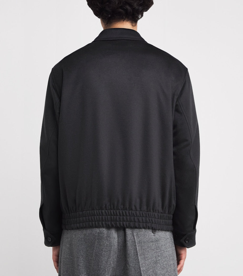 Lardini Navy Cashmere-Wool Bomber Jacket