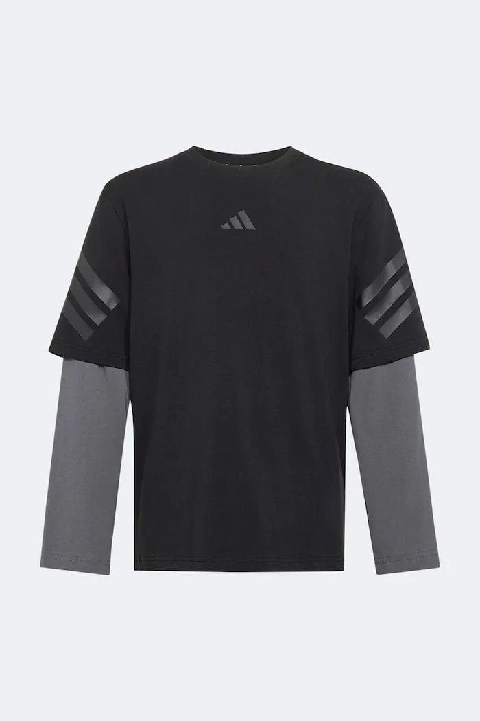 Pamuk ve elastanlı çocuklar için uzun kollu Adidas bluz