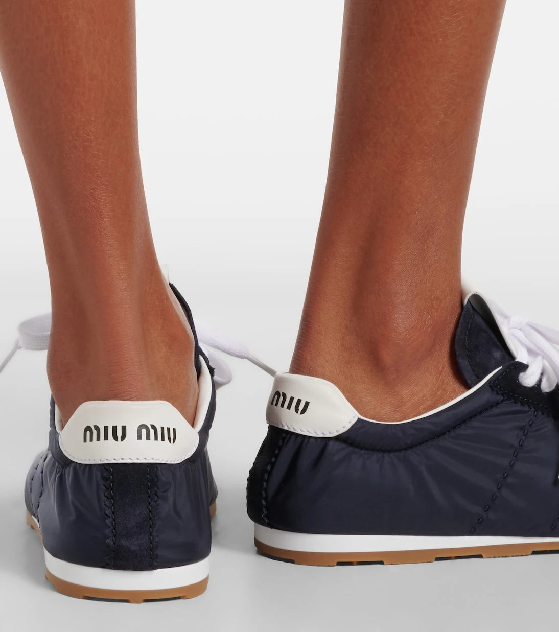 Miu Miu - Plume suede-trimmed sneakers