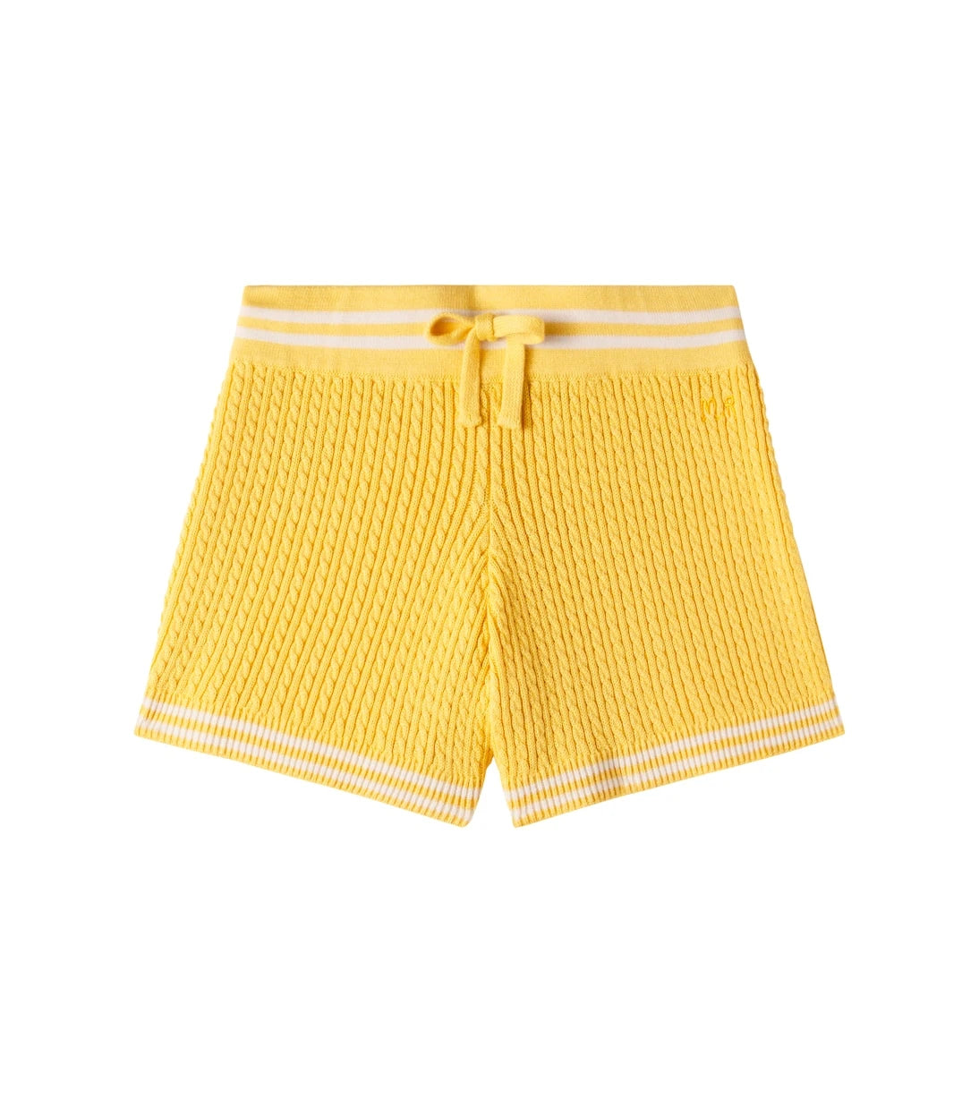 Mini Rodini - Cable-knit cotton shorts