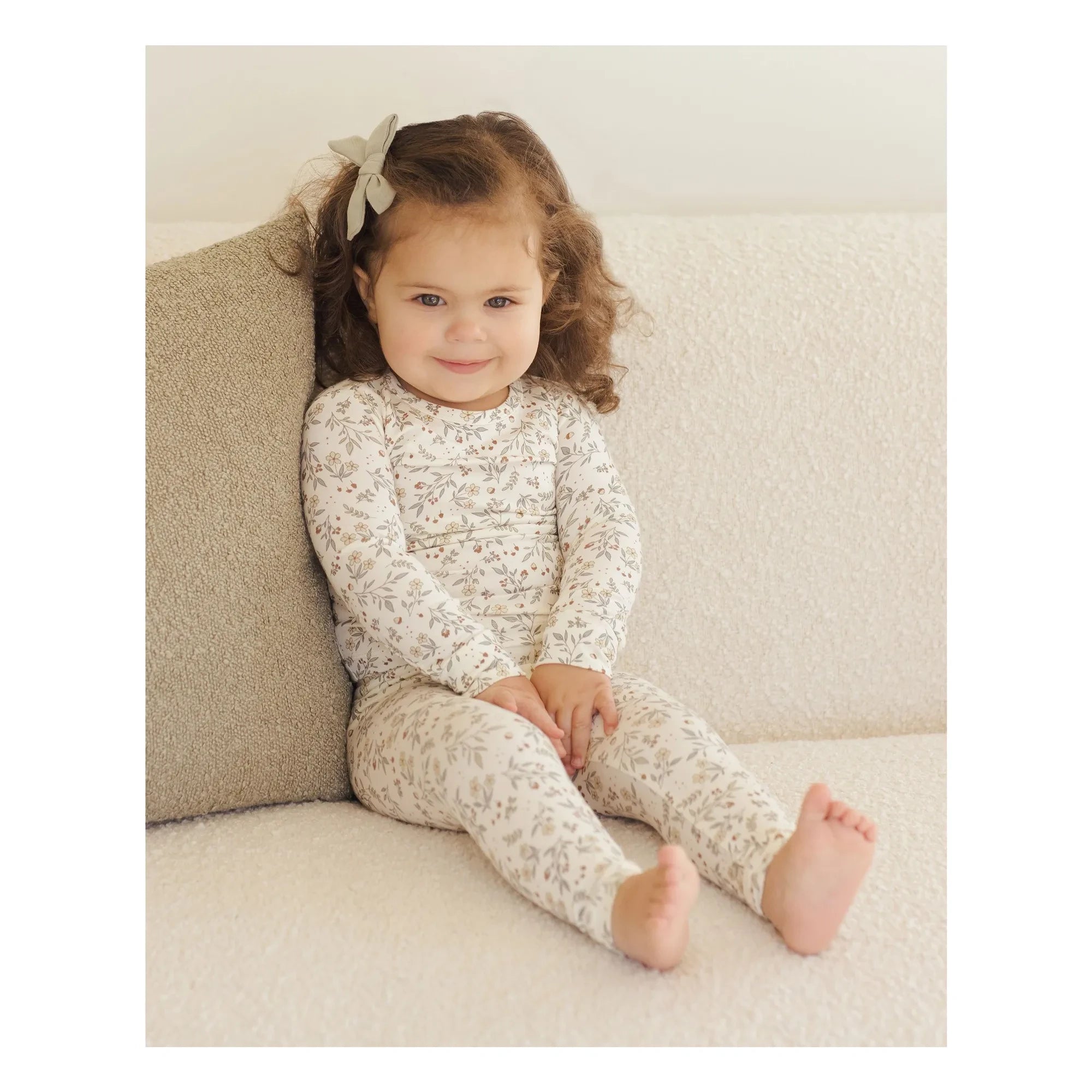 Quincy Mae - Bamboo floral pyjamas | Ivory