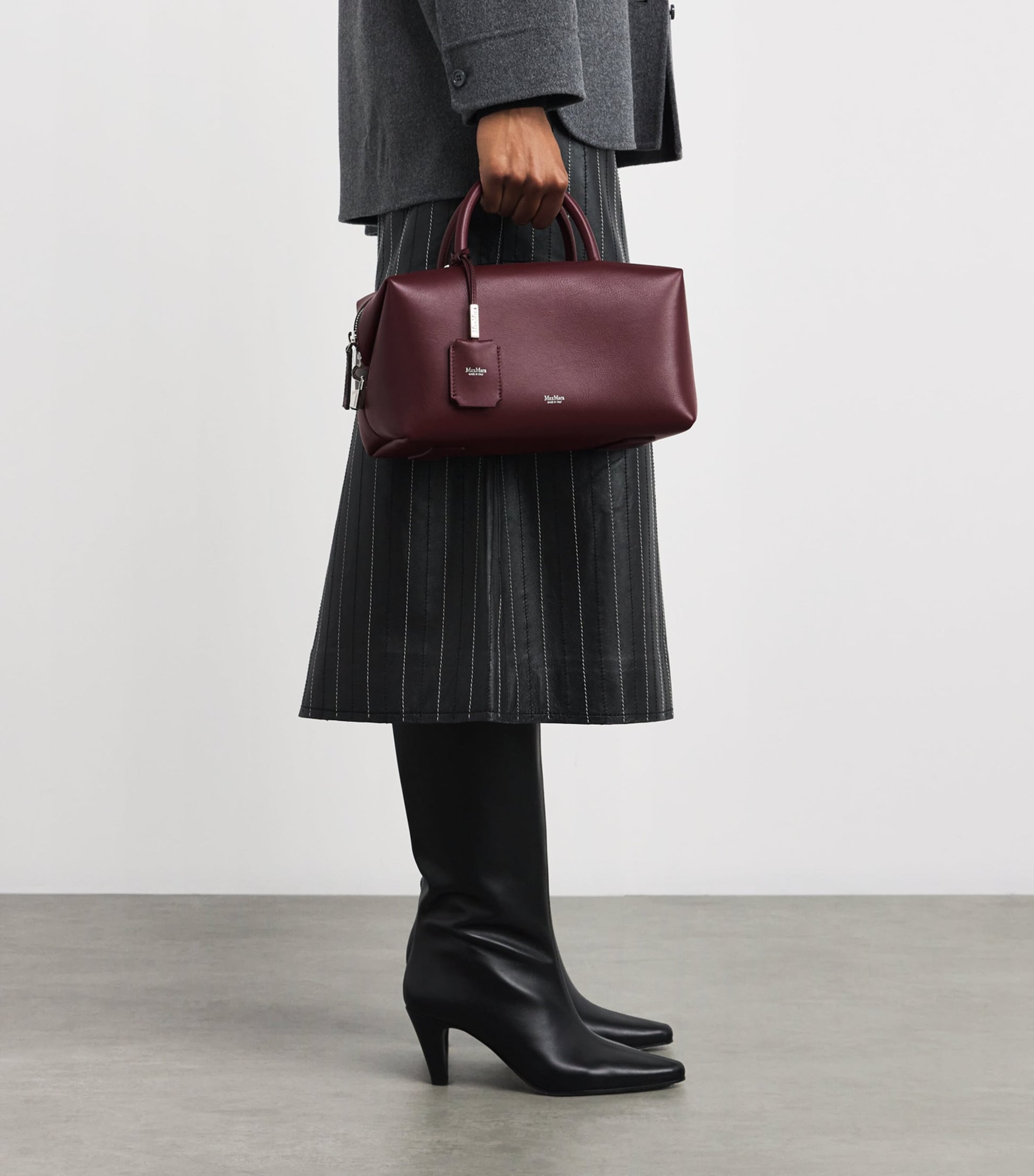 Max Mara Red Medium Leather Bowler Bag