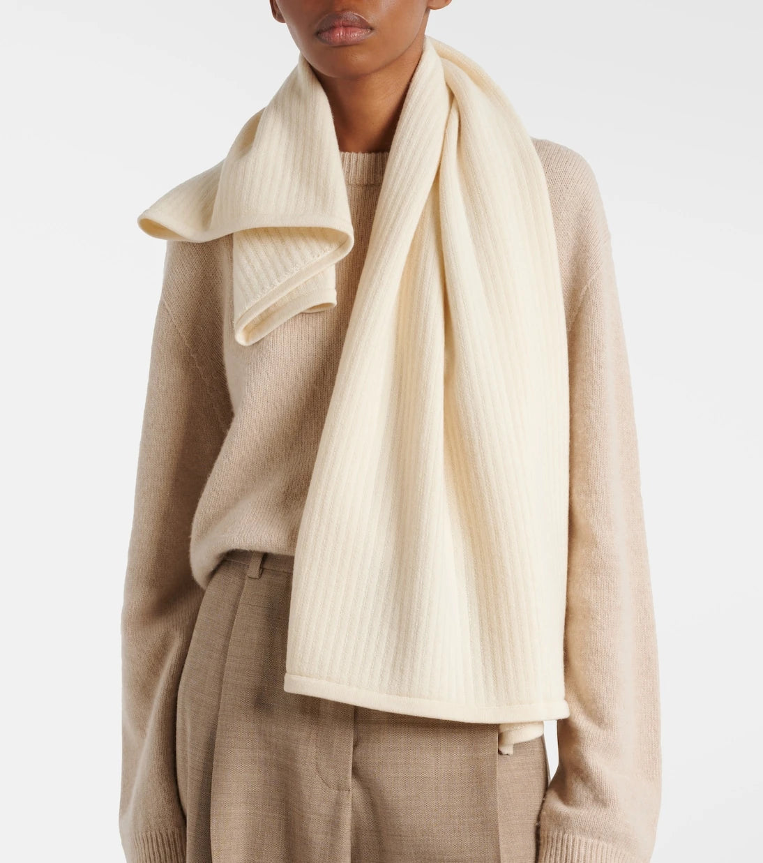 The Row - Striped cashmere scarf