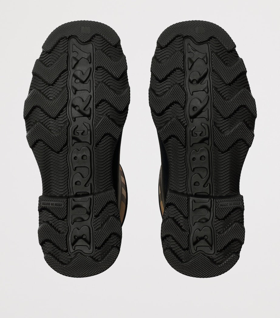 Burberry Black Rubber Nova Check Rain Boots