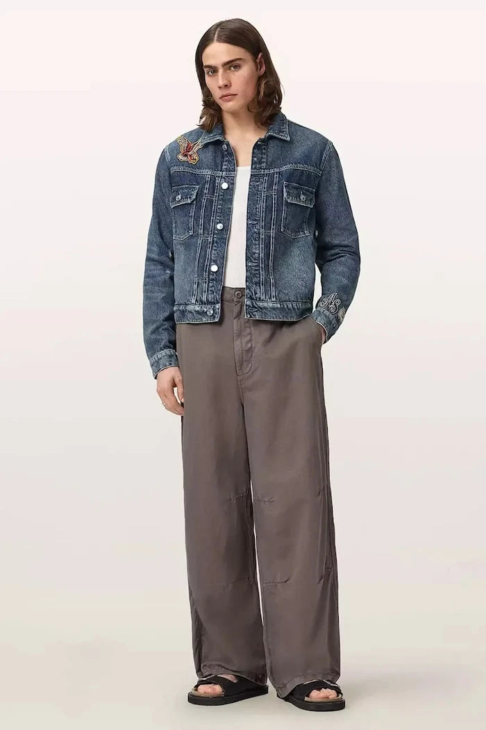 AllSaints панталон мъжки с лен ECHO