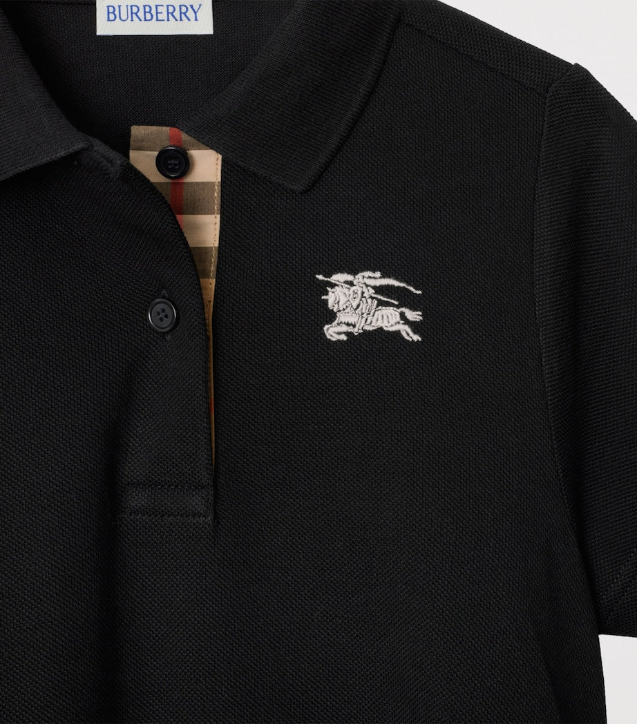 Burberry Kids Black Cotton EKD Polo Dress (3-12 Years)