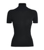 Black Virgin Wool Short-Sleeve Sweater
