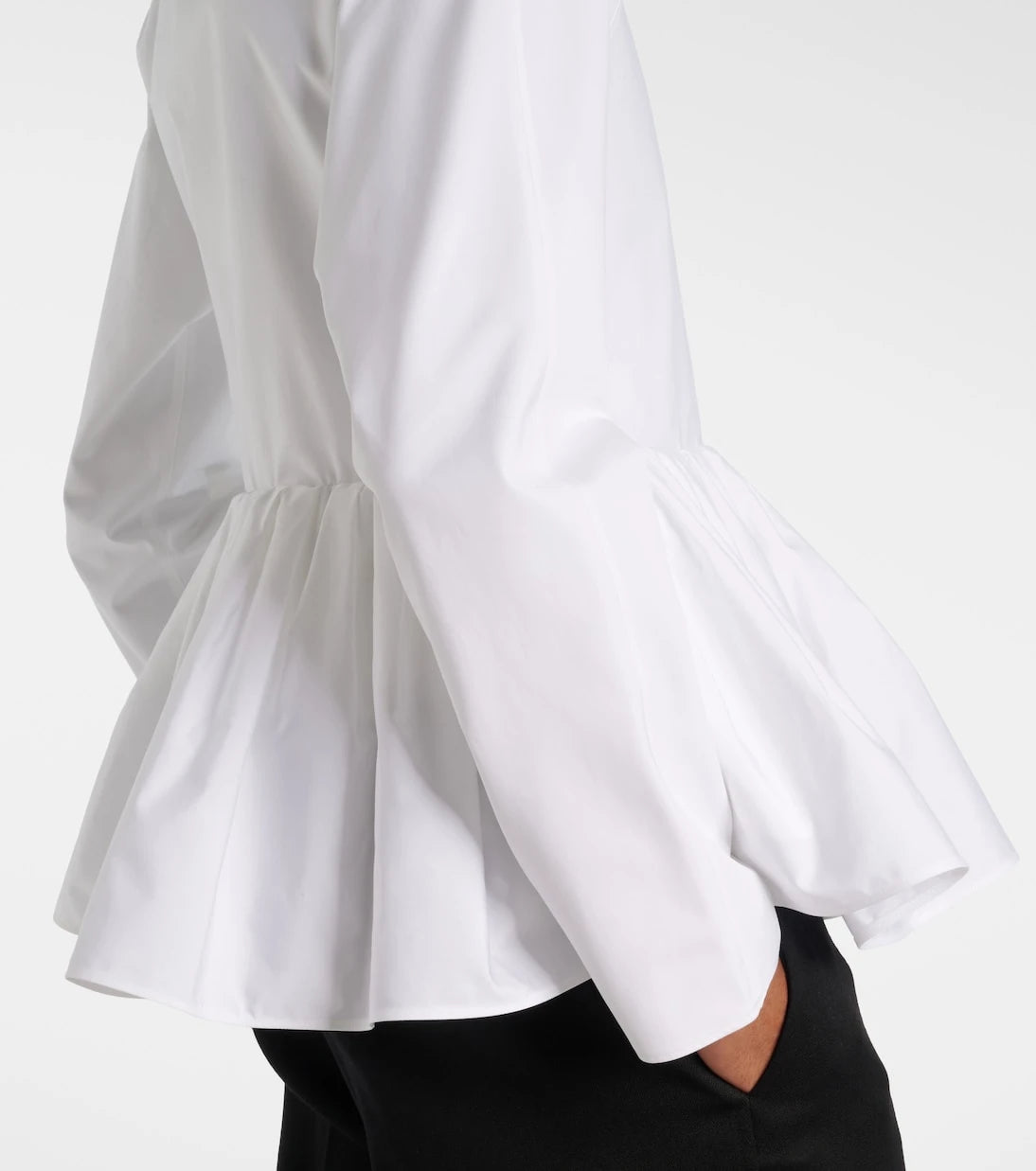 Alaïa - Peplum cotton poplin jacket