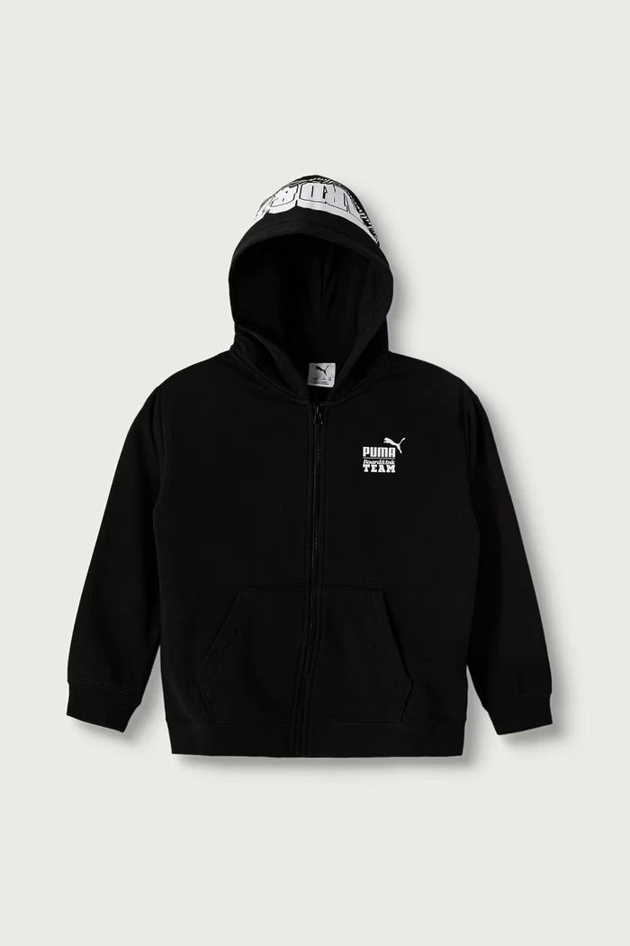 Puma çocuk pamuklu kapüşonlu sweatshirt Mid90s Relaxed Full-Zip Hoodie TR B