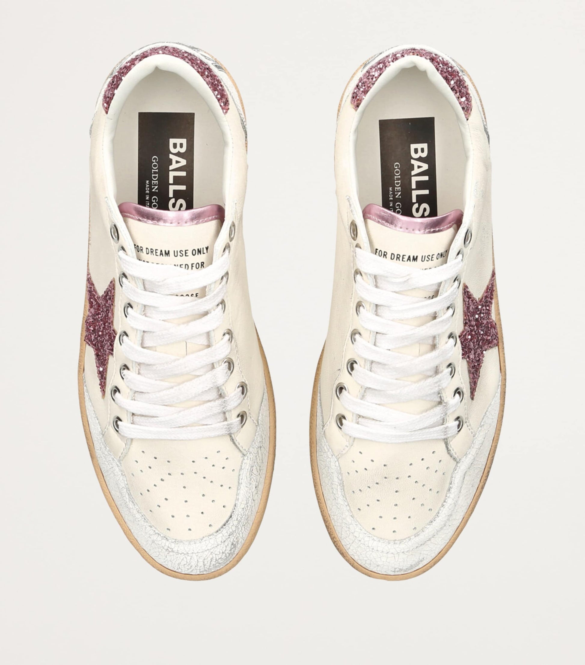 Golden Goose White Leather Ball Star Sneakers