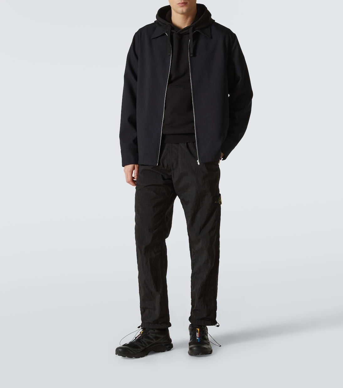 Stone Island - هودي قطني بقلنسوة طراز Compass