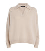 Weekend Max Mara Beige Virgin Wool Open-Collar Sweater