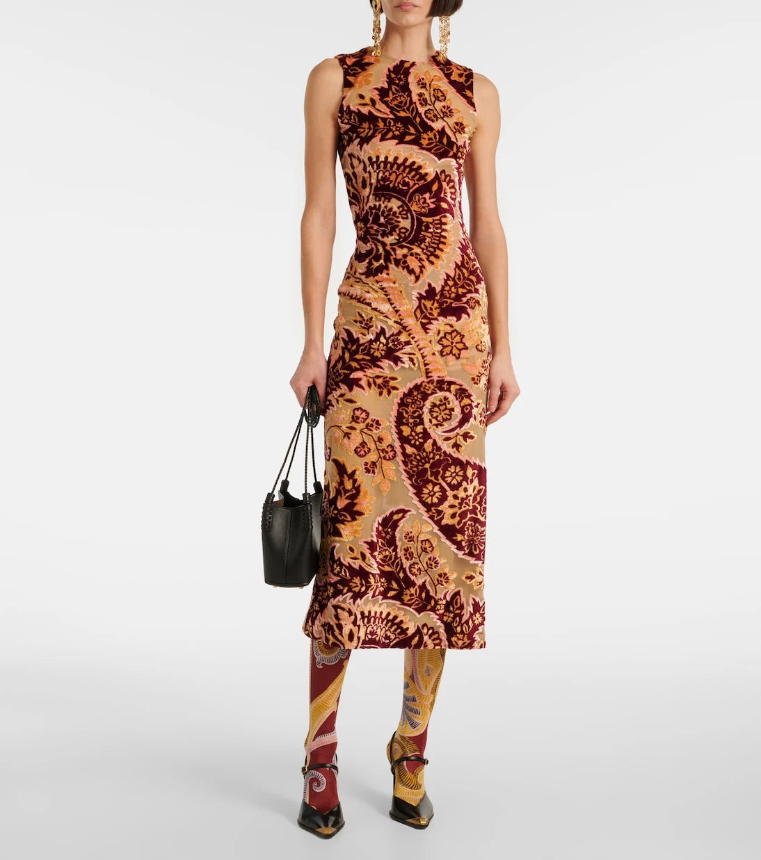 Wolford - جوارب Etro Satin de Luxe الطويلة بنقشة البيزلي