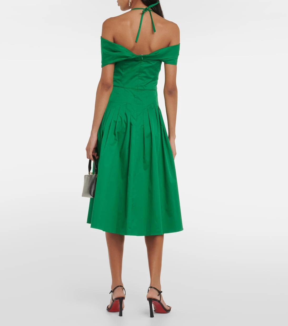 Oscar de la Renta - Off-shoulder silk midi dress
