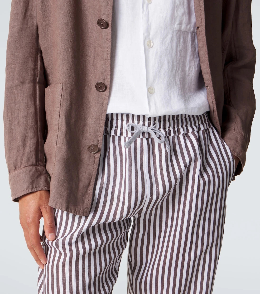Fedeli - Striped linen straight pants