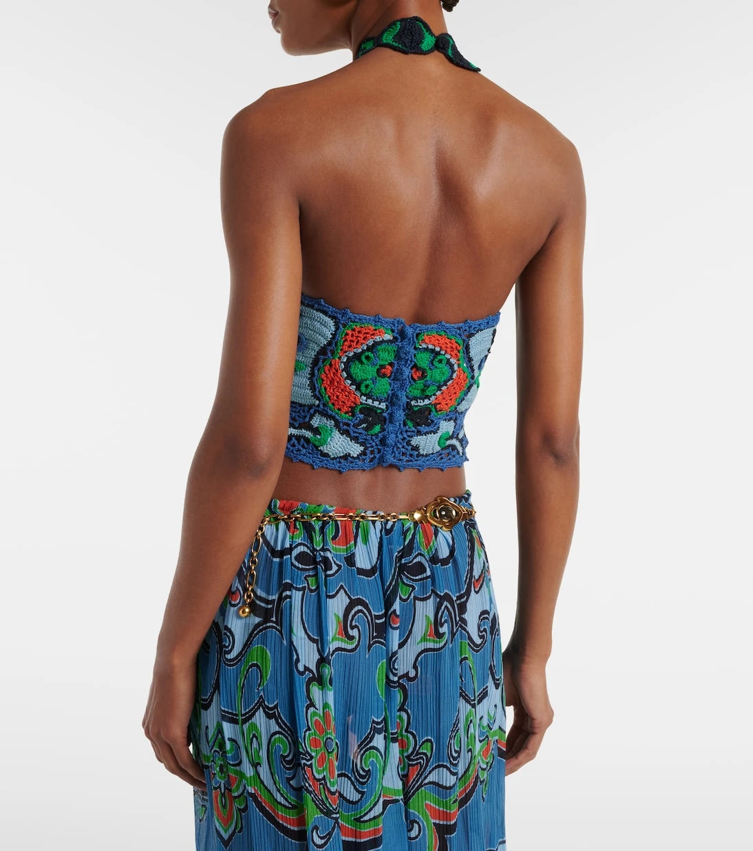 Etro - Floral crochet cotton crop top