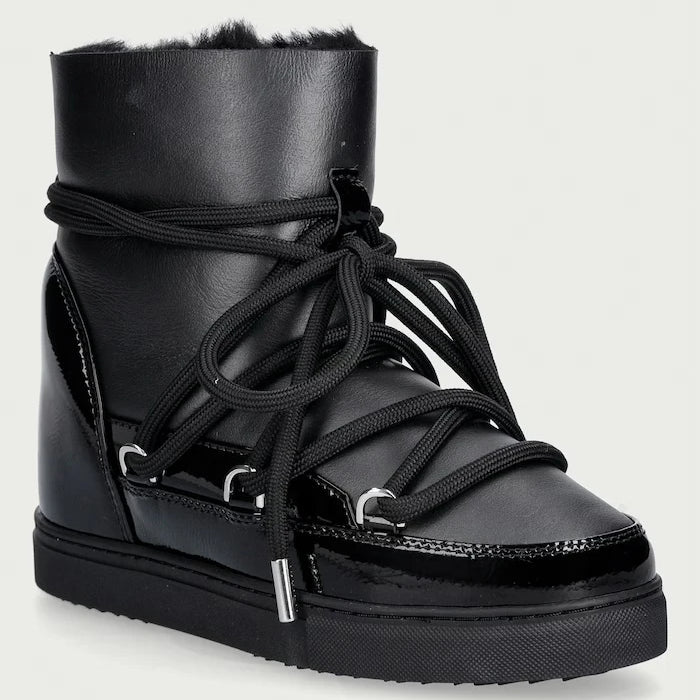 Inuikii Gloss Wedge kadın deri kar botu