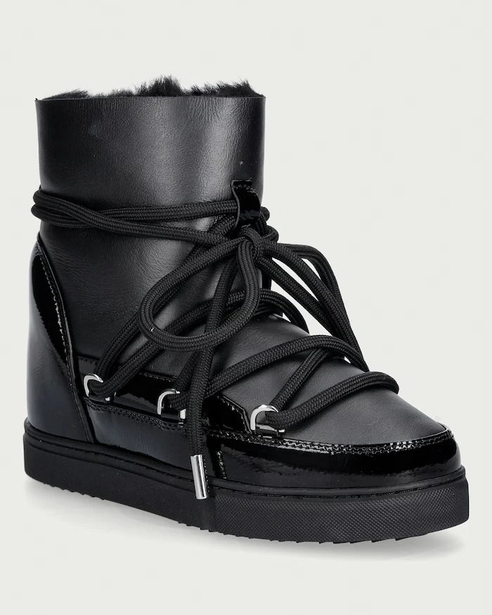 Inuikii Gloss Wedge kadın deri kar botu