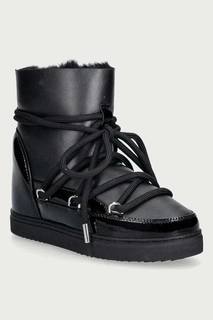 Inuikii Gloss Wedge kadın deri kar botu