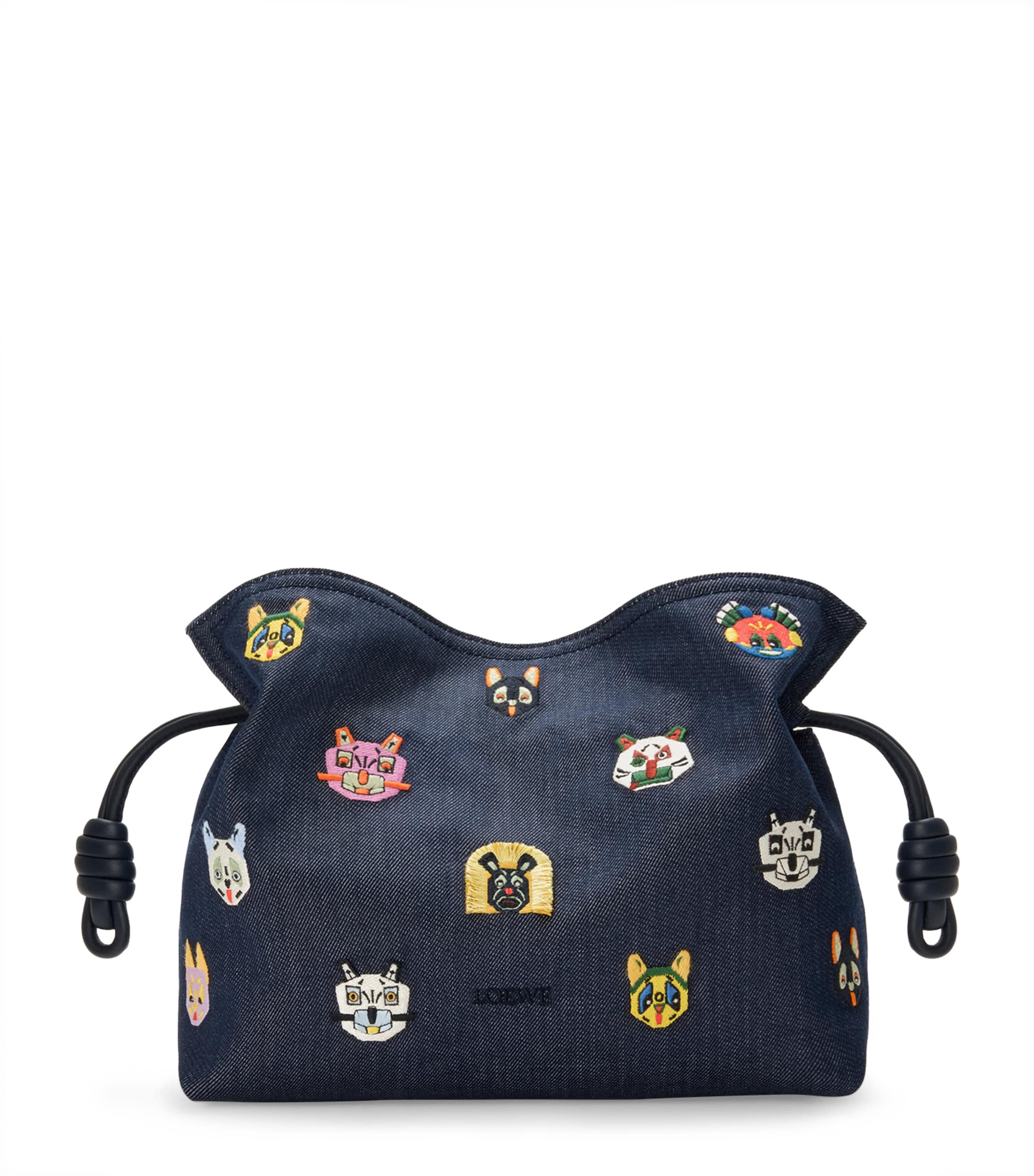 LOEWE x Louis Wain Medium Denim Flamenco Purse